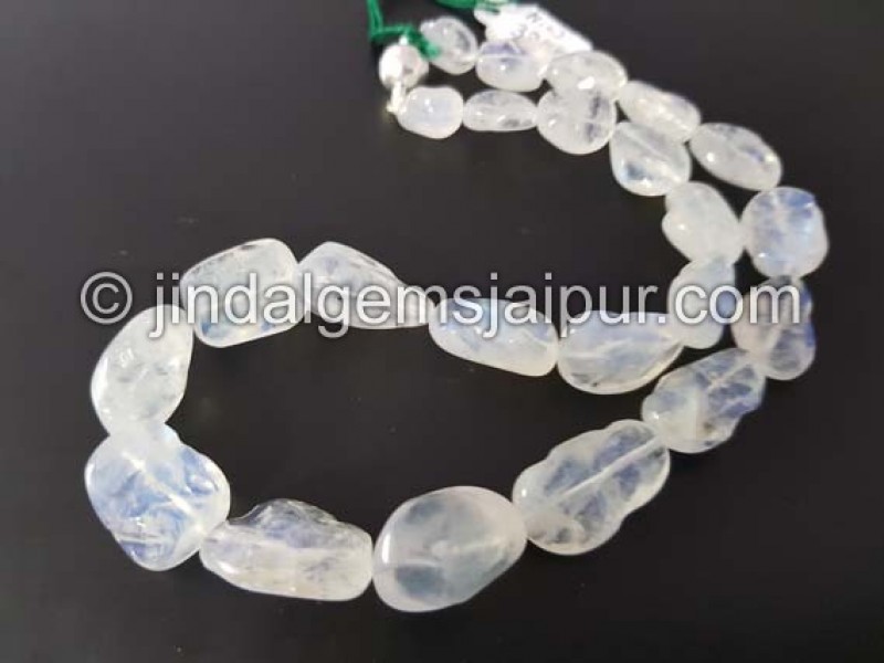 White Rainbow Smooth Irregular Nugget Shape Beads
